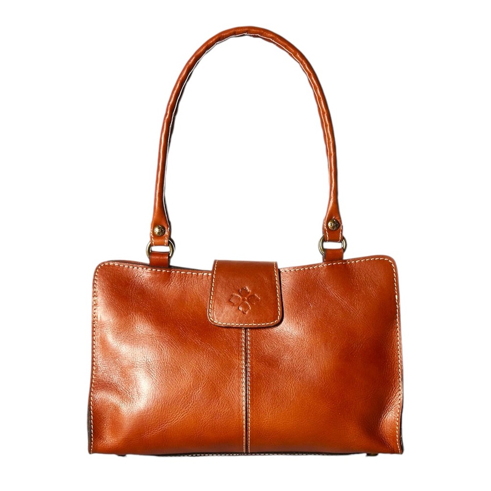 Patricia Nash Rienzo Satchel Leather Shoulder Bag Italian Leather Brown